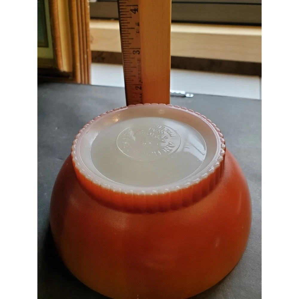 Bowl Anchor Hocking Fire King Ombre Two Tone Orange Cereal Soup Chili 5